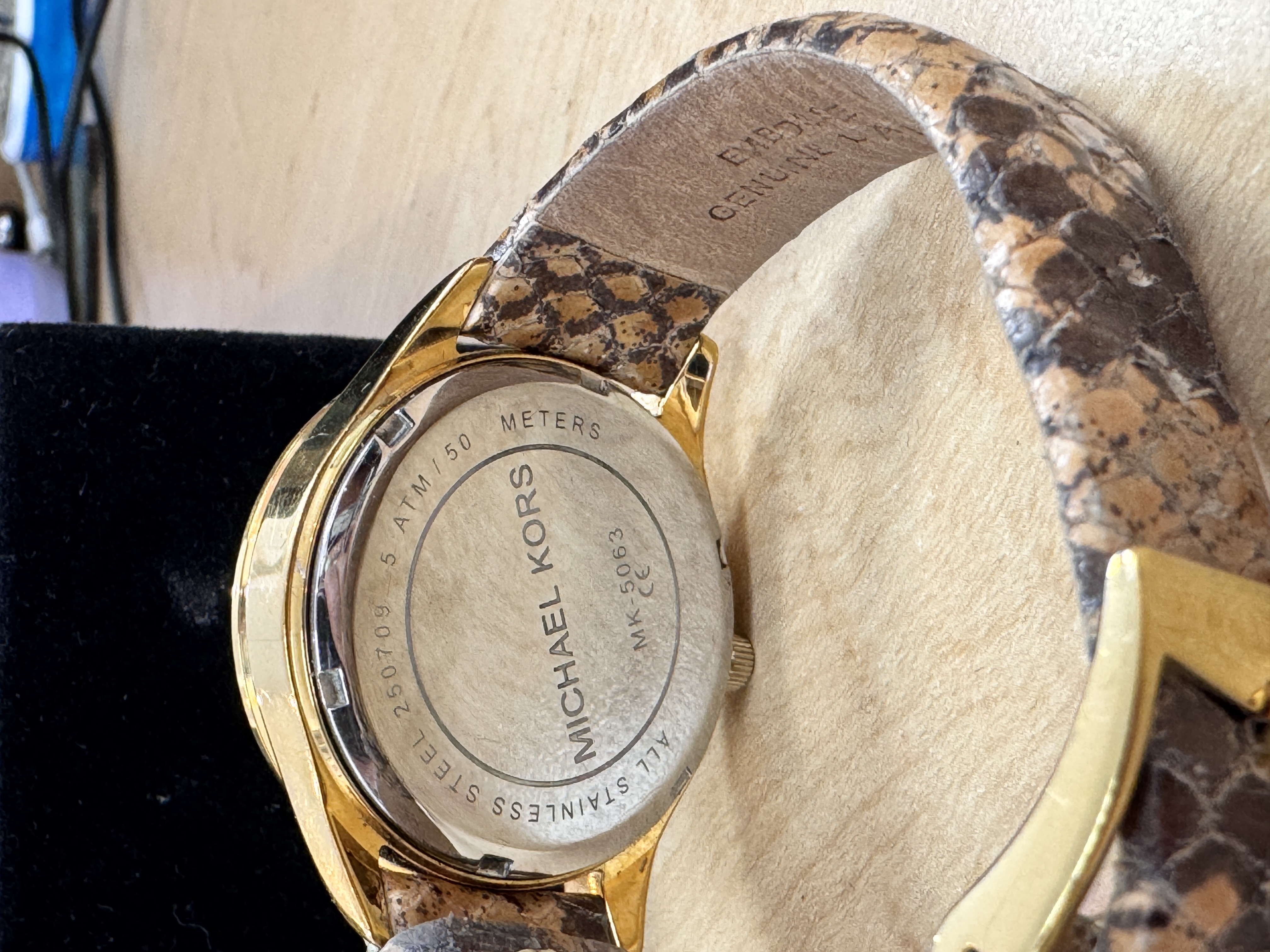MK snakeskin leather strap, photo 2