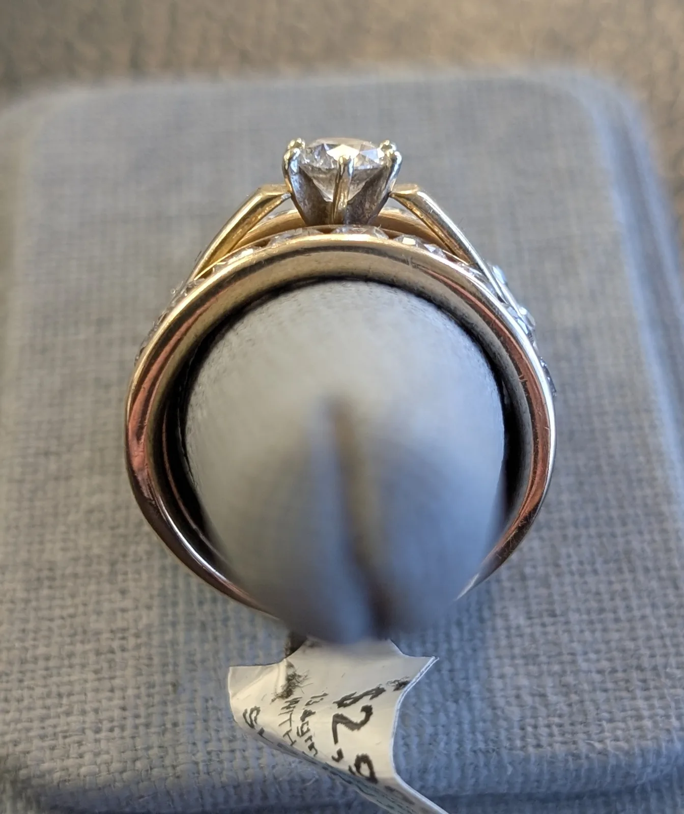 13.4gm 14k Gold 3-Band Ring with Natural Diamonds, photo 3