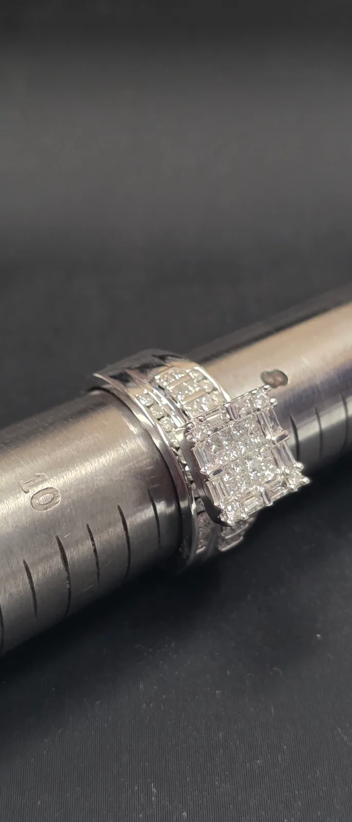 Ladies Square Cluster Diamond 14k Ring, photo 5