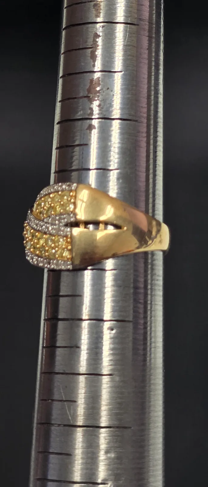 Yellow Diamond 14k Gold Ring, Size 8, photo 2
