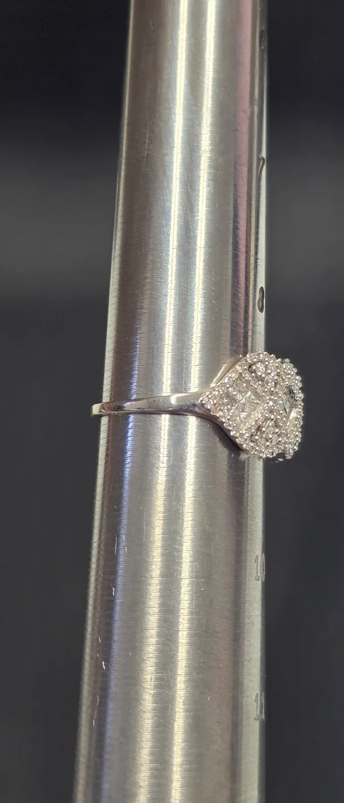 14k White Gold, Size 9 Cluster Diamonds, photo 3