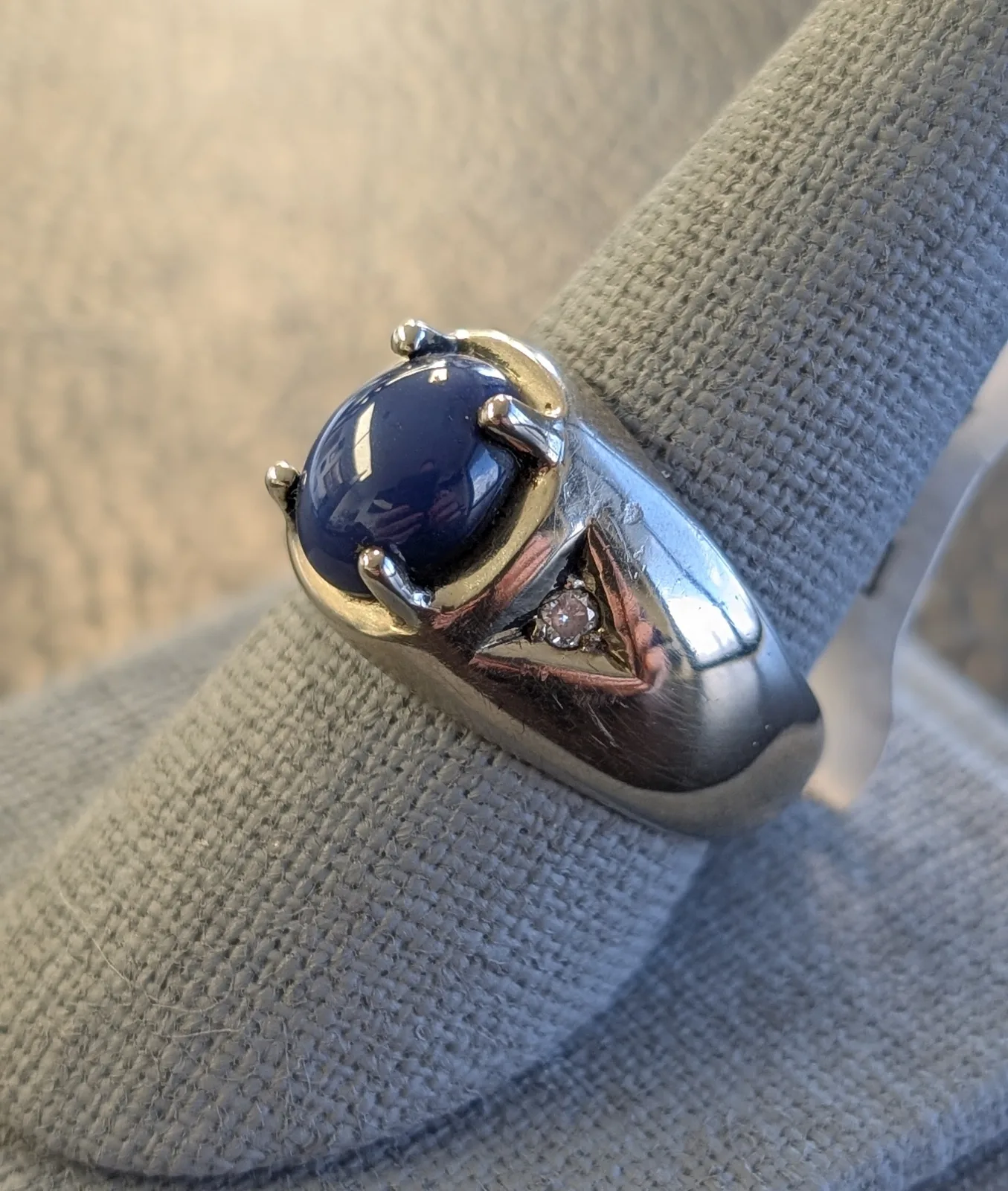13gm 14k Gold STAR SAPPHIRE RING, photo 3