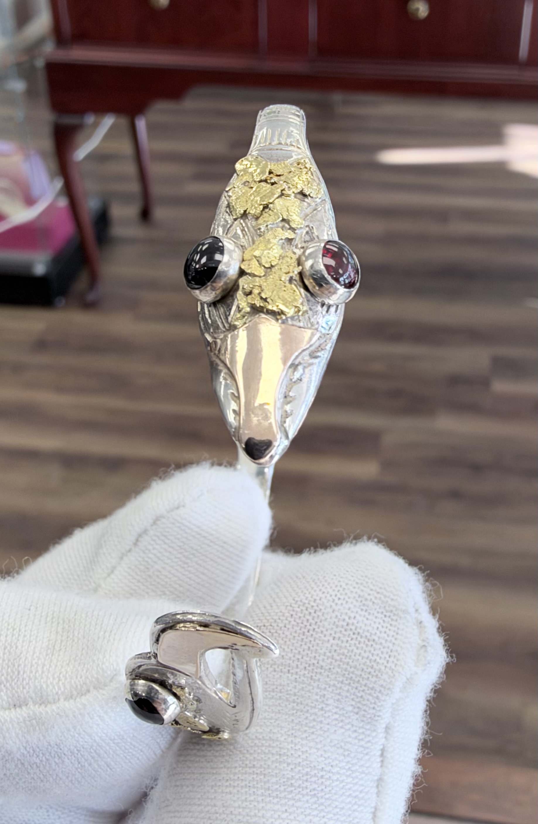 West Carth Sterling Silver & 20k Gold Nugget Cuff Bracelet, photo 5