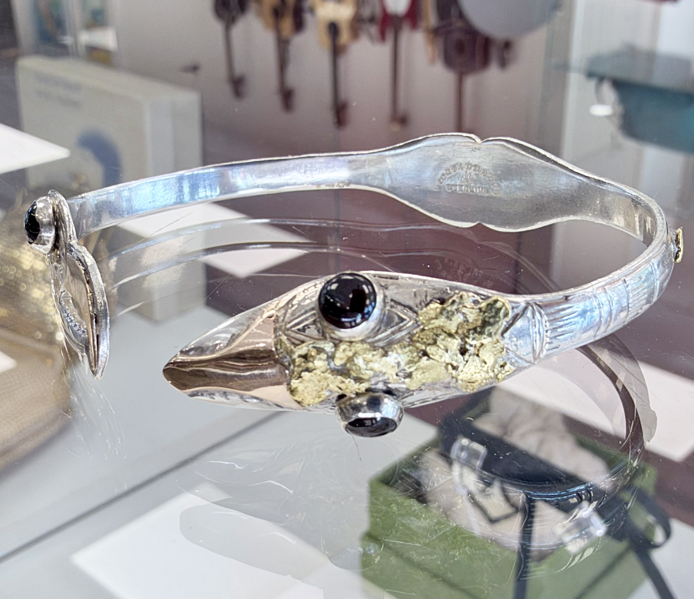 West Carth Sterling Silver & 20k Gold Nugget Cuff Bracelet, photo 6