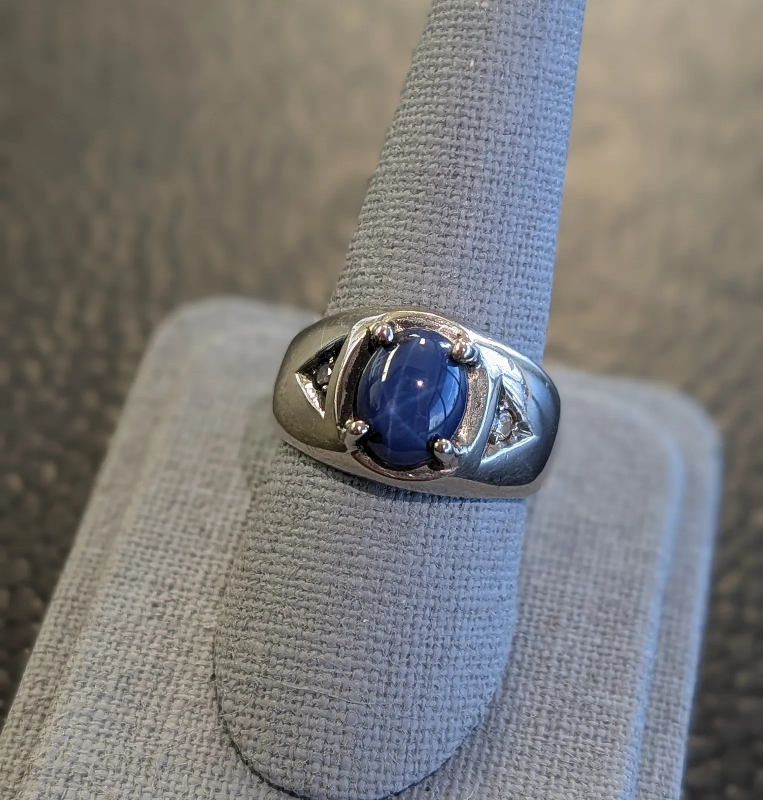 13gm 14k Gold STAR SAPPHIRE RING, photo 2