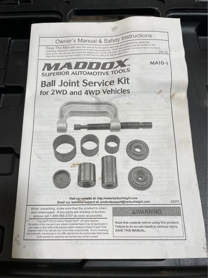MADDOX BALL JOINT SERVICE KIT FOR 2WD & 4WD VEHICLES MA10-1, photo 3 of 4