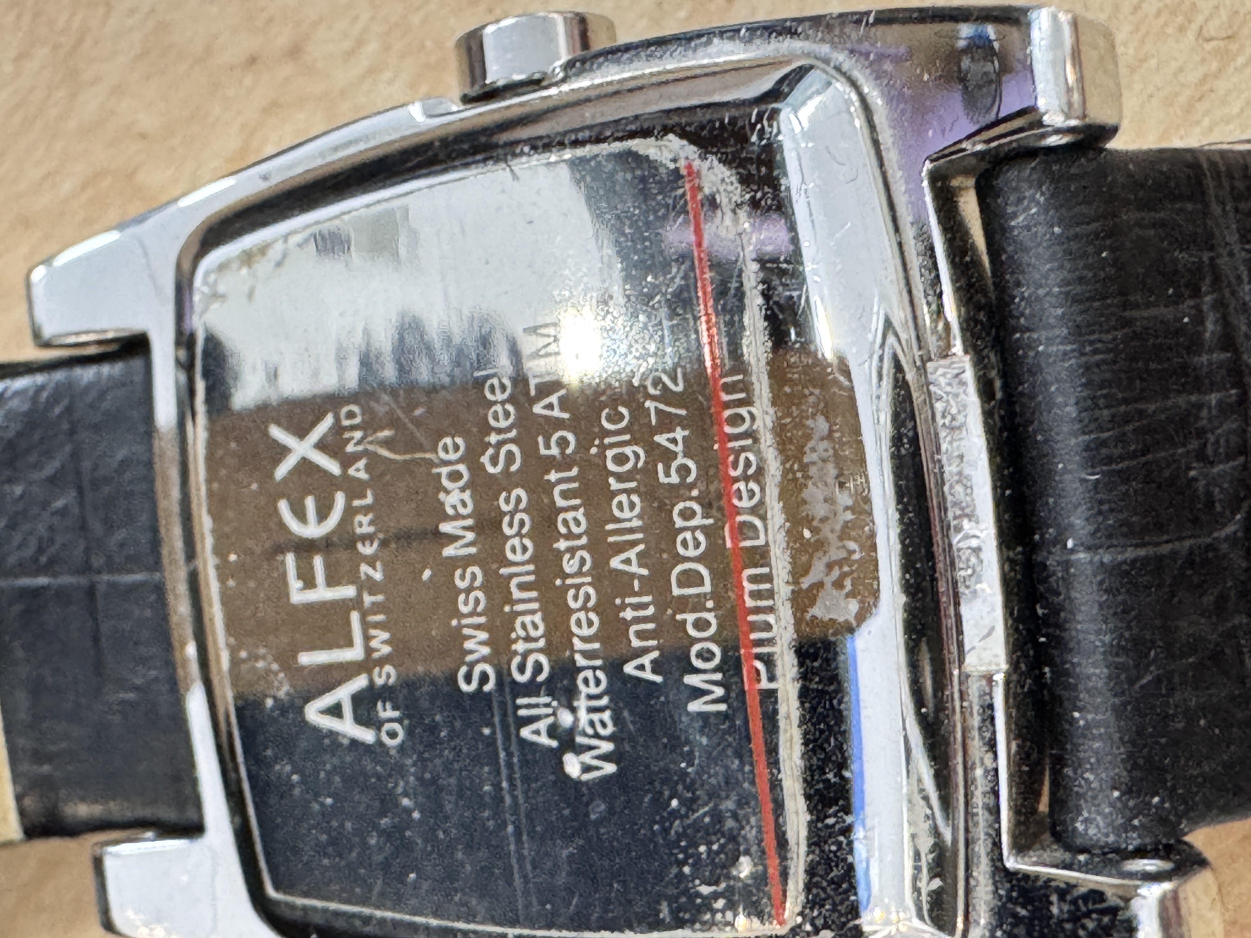 Alfex Mens Stainless Watch, Leather band, photo 2