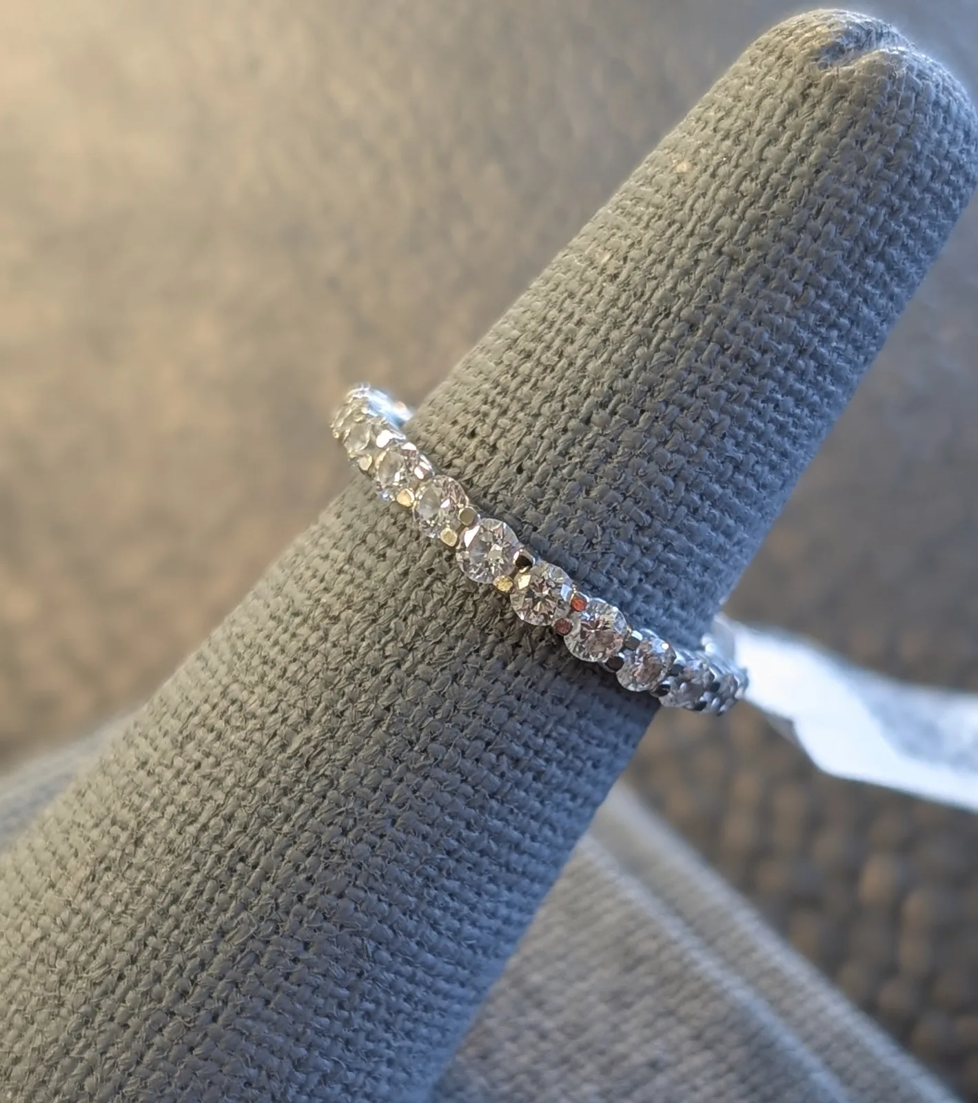 2gm 14k White Gold Ring with Natural & Lab Diamonds, photo 2