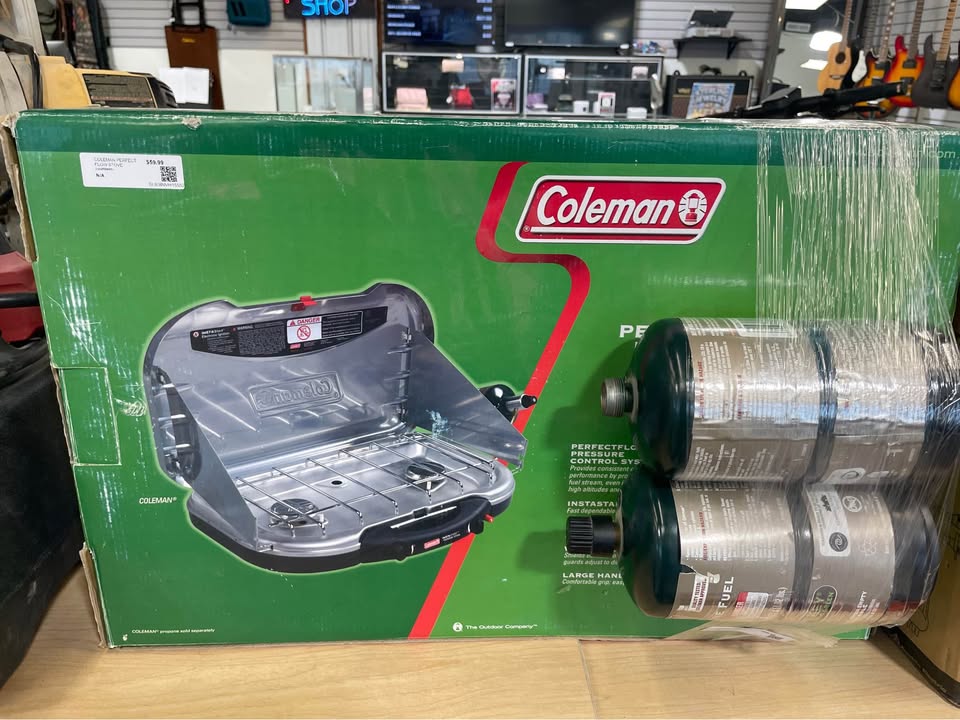 COLEMAN PERFECTFLOW INSTASTART 2-BURNER STOVE (with 1.5 Tanks of Propane), photo 5