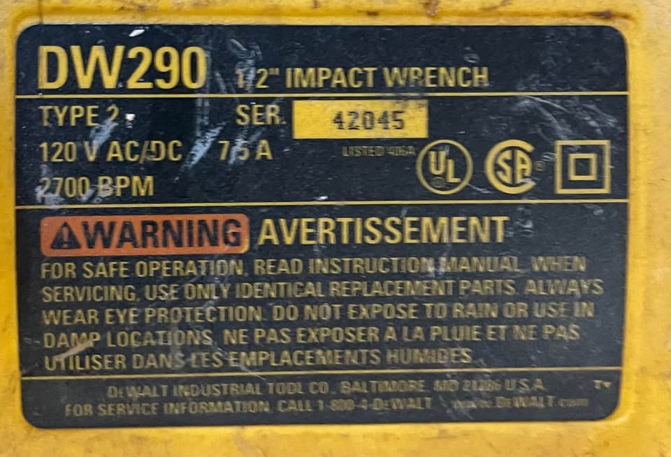 DEWALT CORDED IMPACT WRENCH, photo 4
