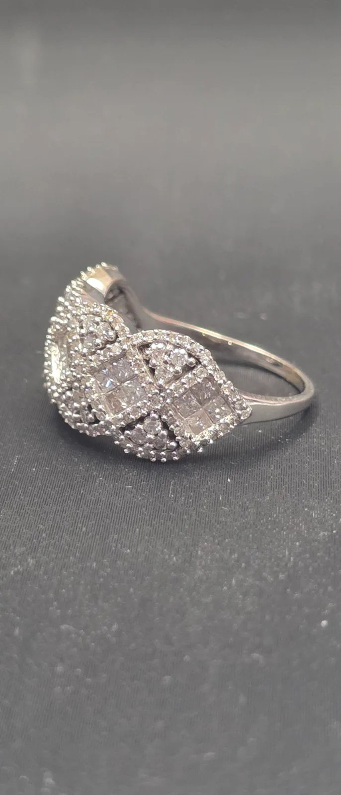 14k White Gold, Size 9 Cluster Diamonds, photo 6