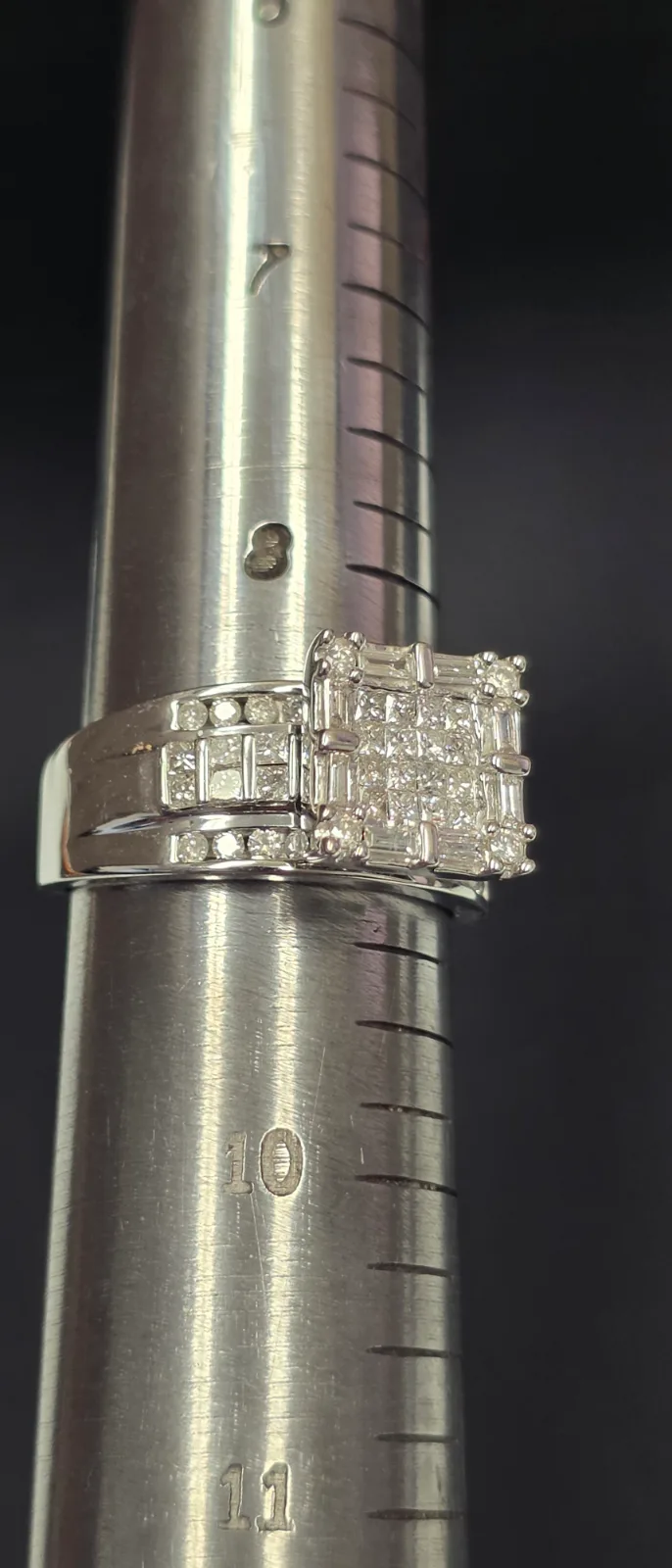 Ladies Square Cluster Diamond 14k Ring, photo 2