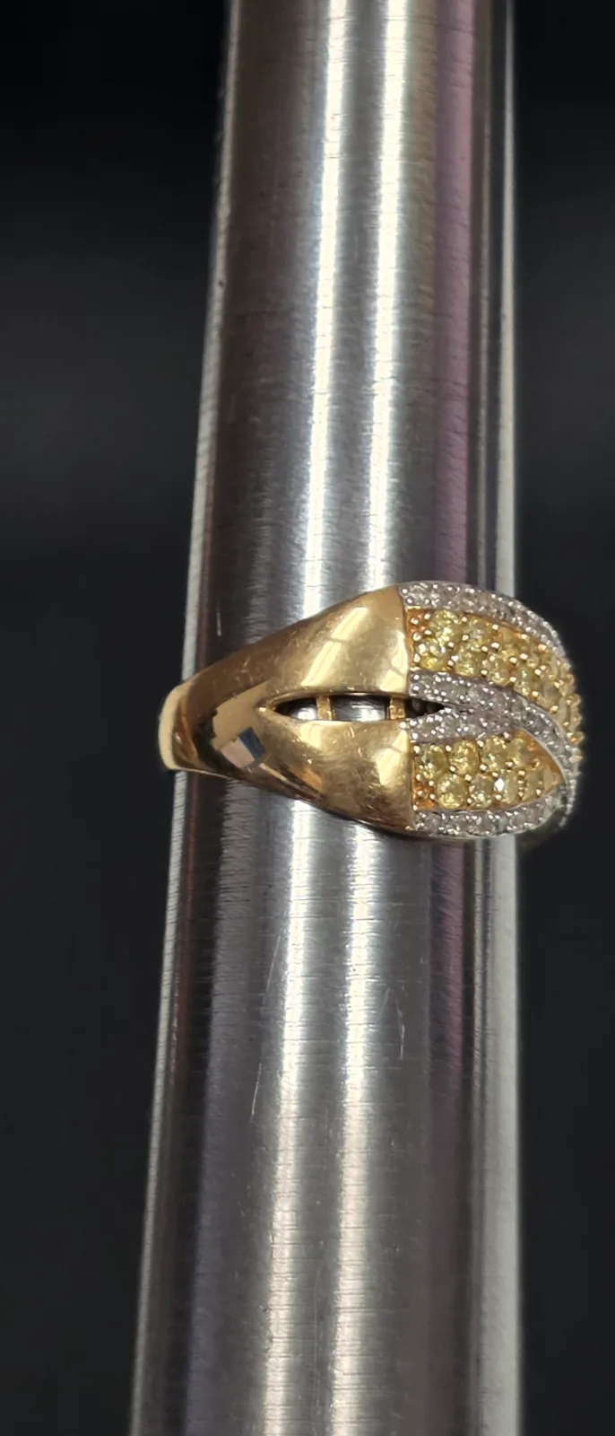 Yellow Diamond 14k Gold Ring, Size 8, photo 3
