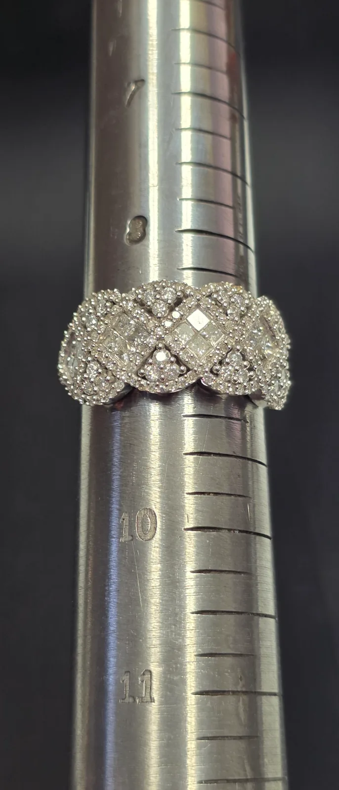 14k White Gold, Size 9 Cluster Diamonds, photo 5