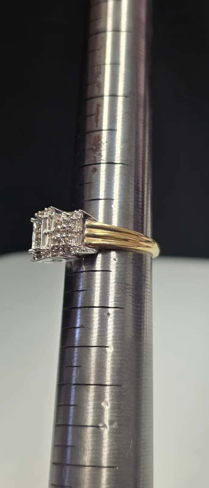 Ladies 2 Tone 14 Karat Gold Ring, Size 9 With Diamonds, photo 3