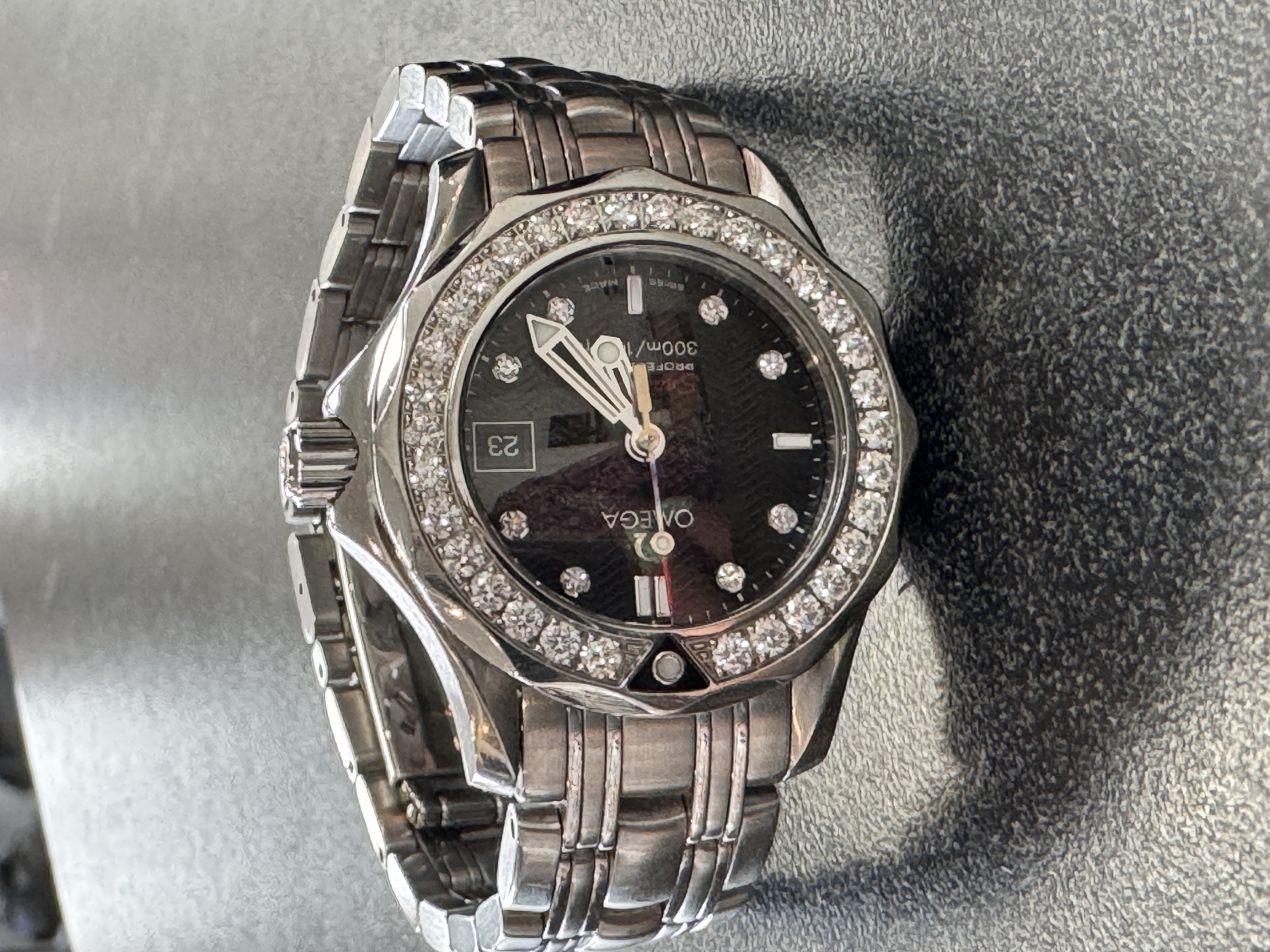 Omega Seamaster 212.15.28.61.51.001 Black Dial real diamonds, photo 4