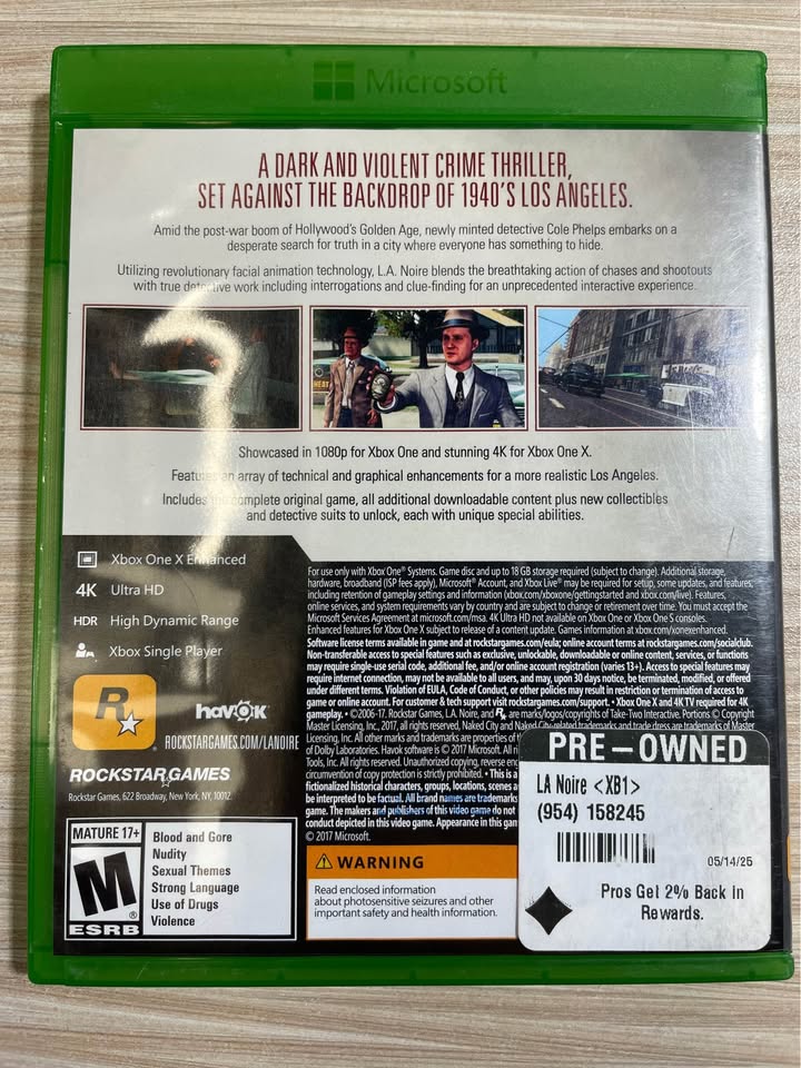 L.A. NOIVE GAME XBOX ONE, photo 3