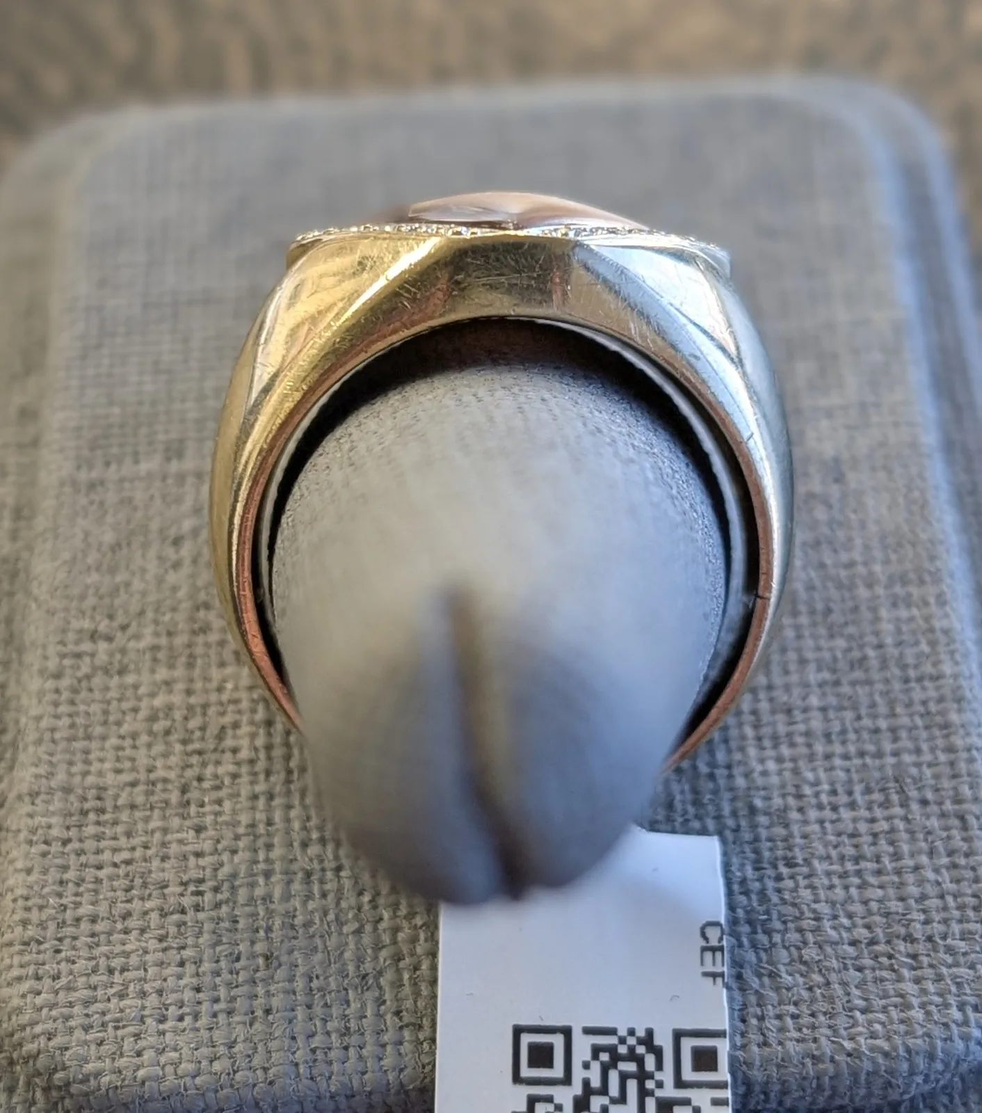 6gm 10k Gold Men's Ring with Brown & Clear Stones, photo 3