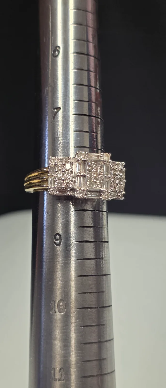 Ladies 2 Tone 14 Karat Gold Ring, Size 9 With Diamonds, photo 6