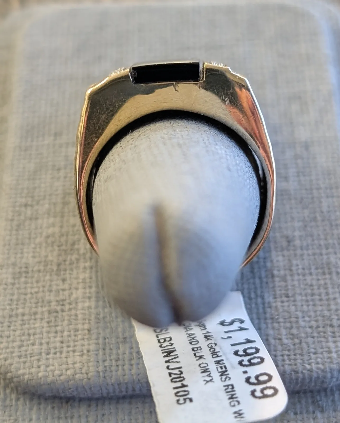 6gm 14k Gold Men's Ring with Black Stone, photo 3