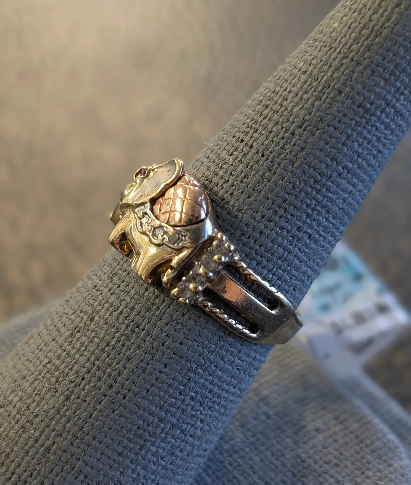 3.6gm 14k Gold Elephant Ring, photo 2