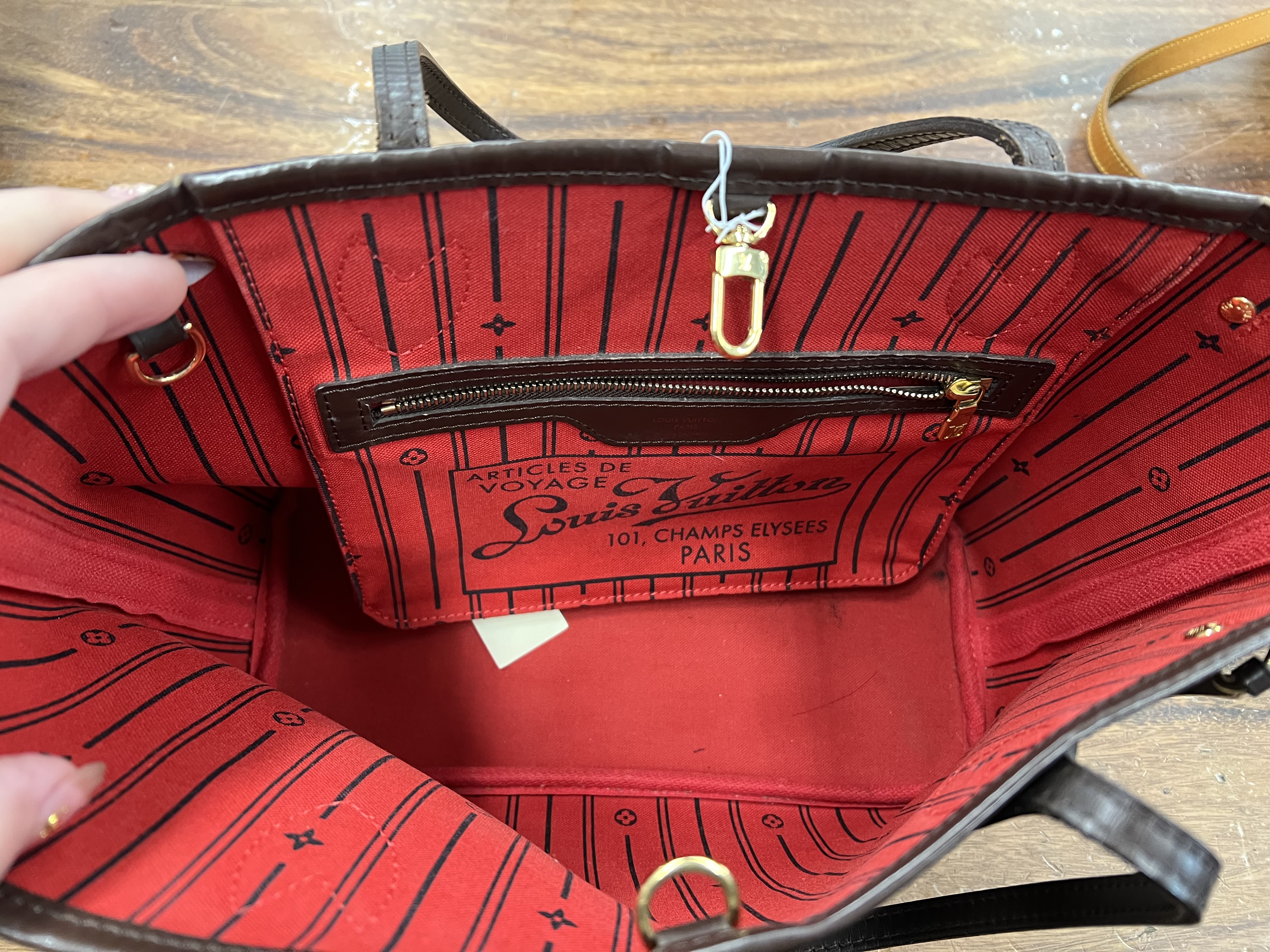 LOUIS VUITTON DAMIER EBENE NEVERFULL PM SHOULDER BAG, photo 3
