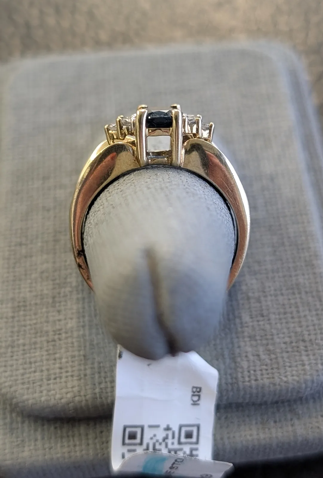3gm 10k Gold W/ BLUE STONE, photo 3