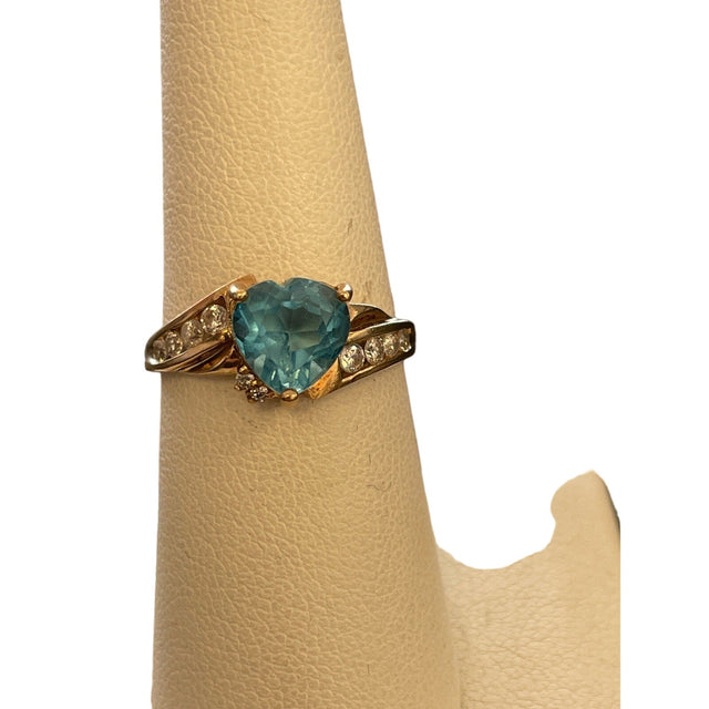 10K YG Blue Heart Ring - Idaho Pawn & Gold