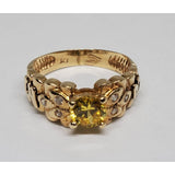 14K YELLOW GOLD RING WITH YELLOW STONE - Idaho Pawn & Gold