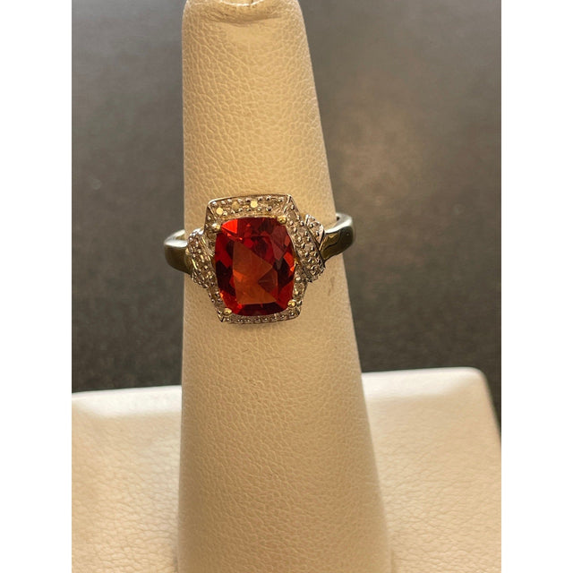 14K YG Orange Stone Ring - Idaho Pawn & Gold