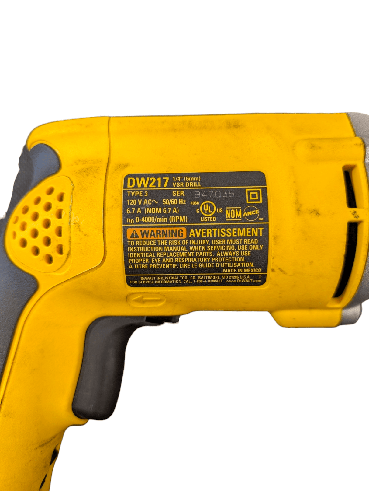 DEWALT DW217 CORDED VSR DRILL 1/4" - Idaho Pawn & Gold