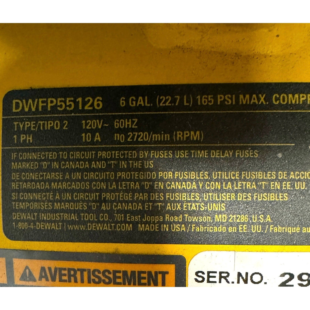 DEWALT DWFP55126 HEAVY DUTY 6 - GALLON 165 PSI PANCAKE COMPRESSOR - Idaho Pawn & Gold